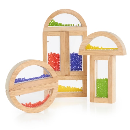 Guidecraft Crystal Bead Blocks, Wooden Building Set, PK8 G3012